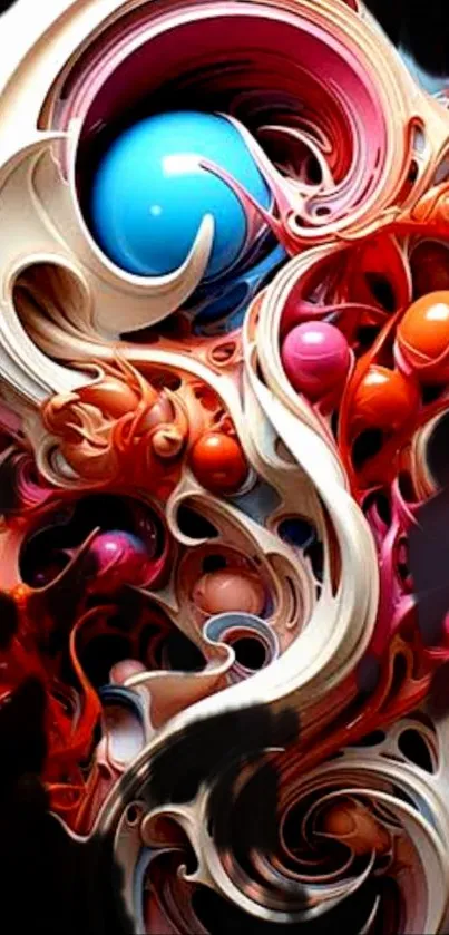 Abstract colorful swirl with vibrant patterns.