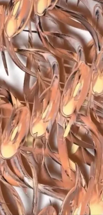 Abstract copper swirl design in mobile wallpaper art.