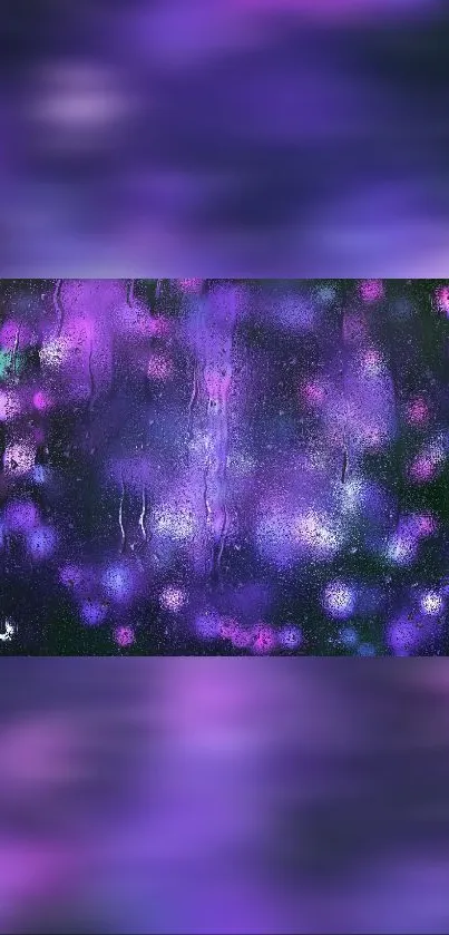 Abstract cosmic wallpaper in purple with vibrant bokeh effects.