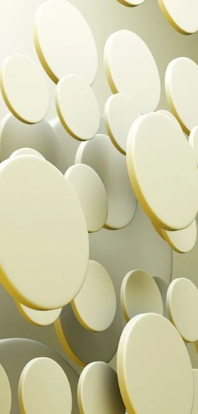 Cream-colored 3D circles abstract wallpaper for mobile screen.