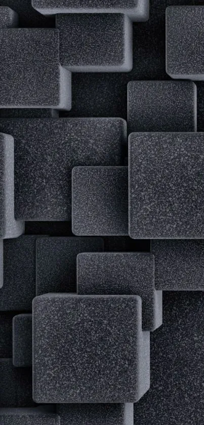 Abstract dark cube pattern mobile wallpaper.