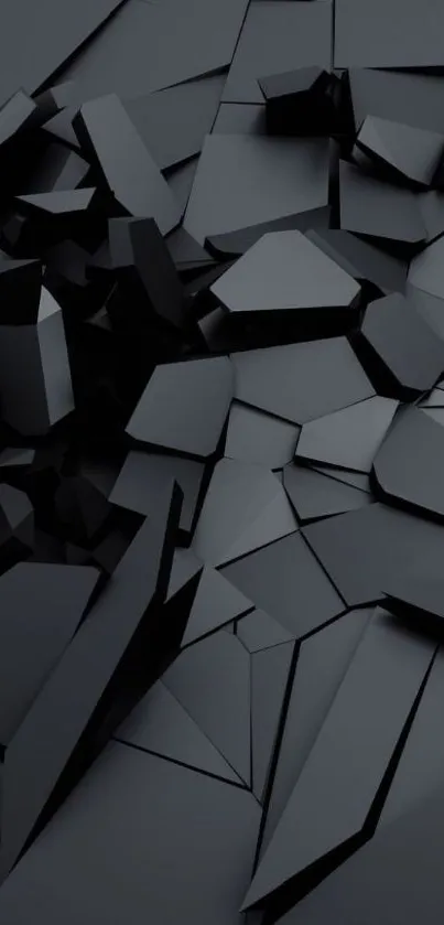 Abstract dark geometric shapes in a sleek mobile wallpaper.