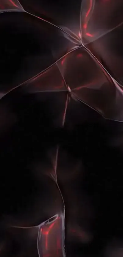 Abstract dark red design with dynamic shapes and deep hues.