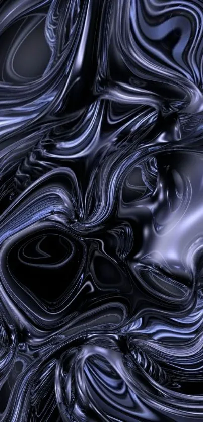 Abstract dark swirl wallpaper with sleek, flowing patterns in black and purple.