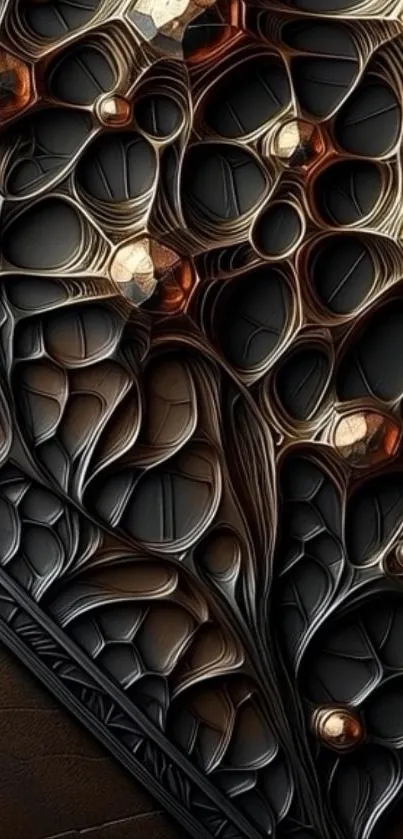 Abstract dark textured wallpaper with intricate patterns.