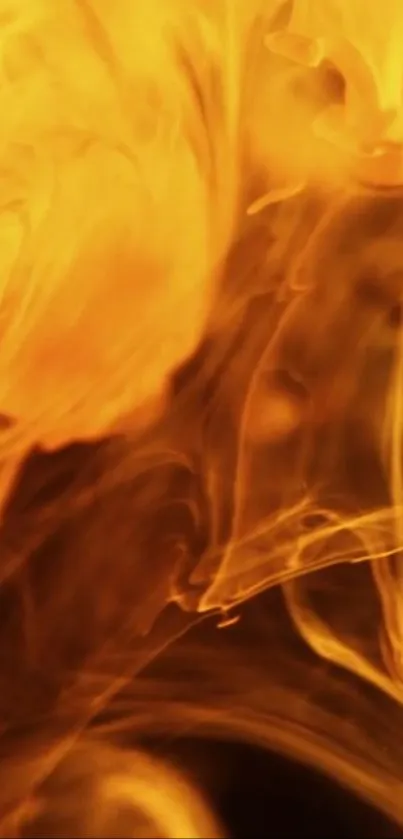 Fiery abstract design with orange and yellow hues creating a dynamic wallpaper