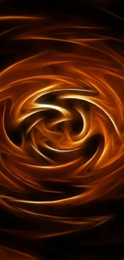 Abstract wallpaper with fiery orange swirls on a dark background.