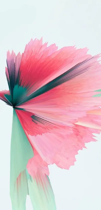 Abstract floral design with pink and green hues.