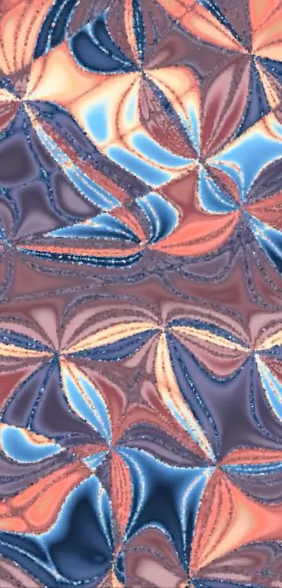 An abstract floral pattern with vibrant colors.