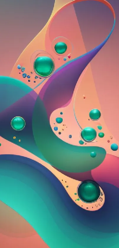 Vibrant abstract fluid art design in teal and pink hues