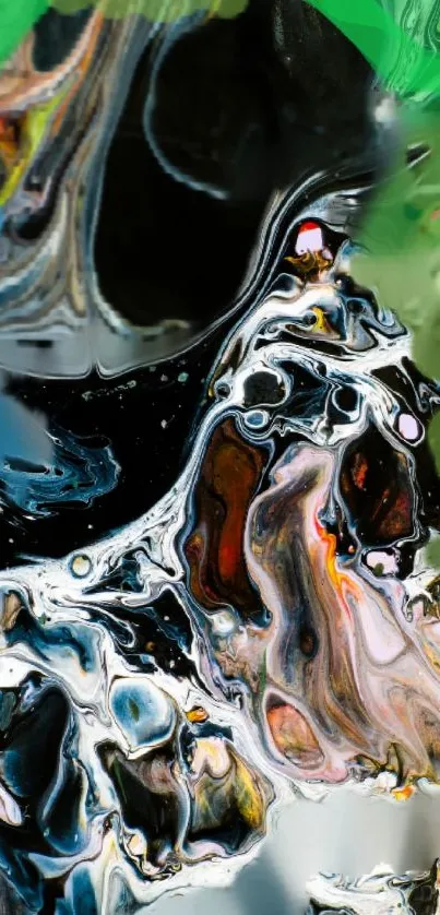 Dynamic abstract fluid art wallpaper with vibrant swirling colors.