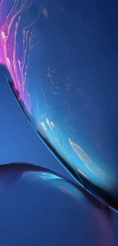 Abstract blue and purple swirl mobile wallpaper with fluid art design.