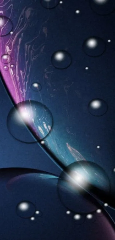 Abstract galaxy wallpaper with bubbles and cosmic swirls.