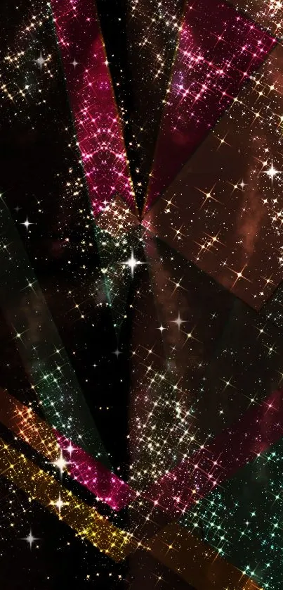 Abstract galaxy wallpaper with vibrant stars and dark hues.