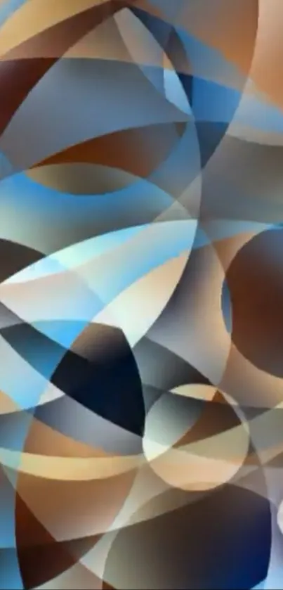 Abstract geometric art in blue and brown tones.