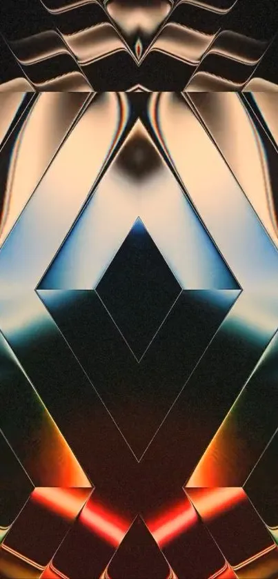Abstract geometric art wallpaper with vibrant colors and shapes.