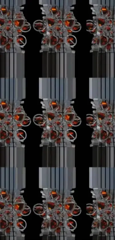Abstract geometric wallpaper with intricate patterns.