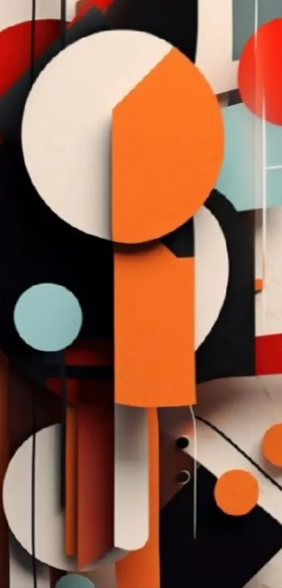 Vibrant abstract geometric art with bold shapes and colors.