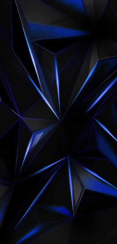 Abstract geometric wallpaper with blue and black lines.