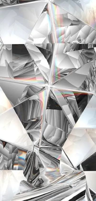 Abstract geometric crystal design mobile wallpaper.