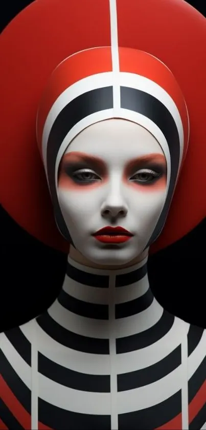 Futuristic abstract geometric fashion artwork.