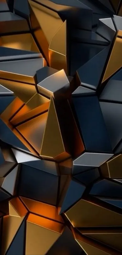 Abstract geometric design with gold accents.