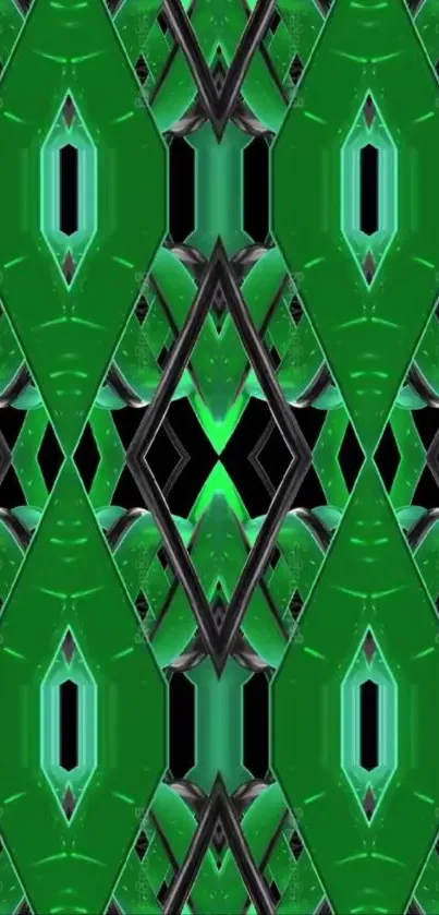 Abstract green geometric pattern wallpaper for mobile.