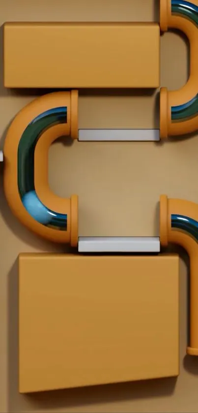 Abstract geometric shapes in orange tones.