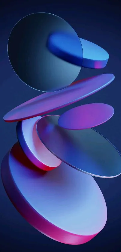 Abstract blue geometric shapes mobile wallpaper.