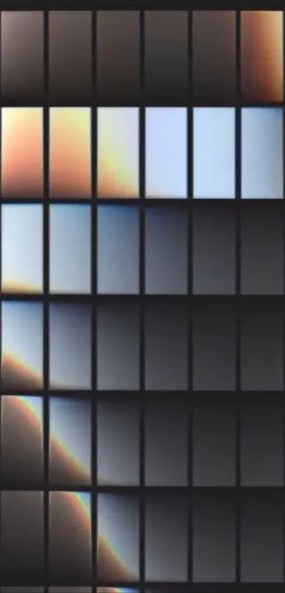 Abstract geometric wallpaper with grid pattern and gradients.