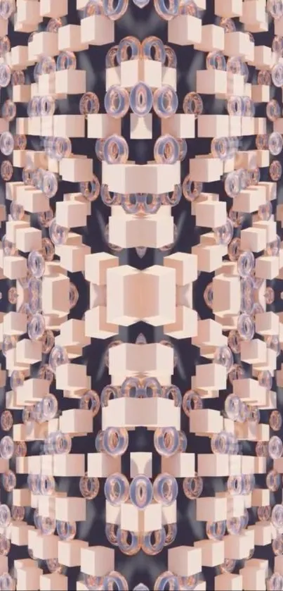 Abstract geometric pattern wallpaper with peach tones.