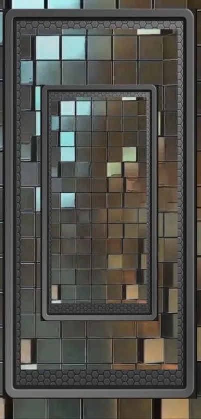 Abstract geometric phone wallpaper with mosaic design