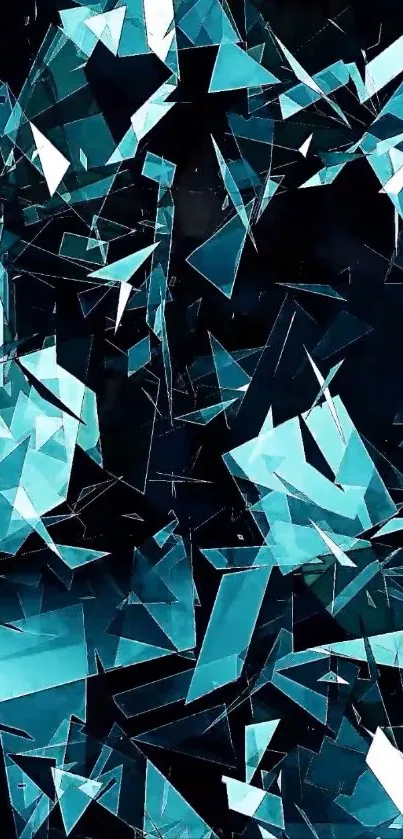Abstract geometric shards in teal hues.