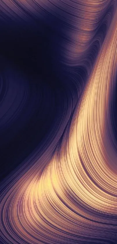 Abstract gold and purple swirl wallpaper for mobile.