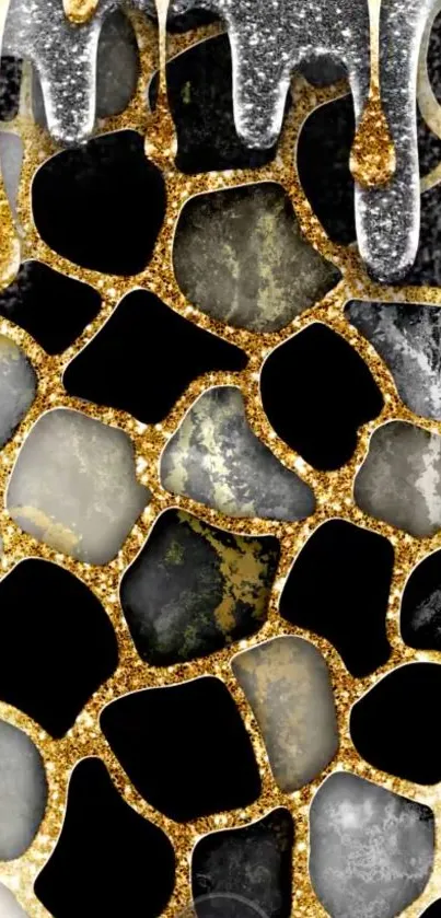 Abstract gold and stone theme wallpaper.