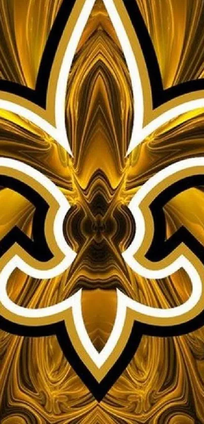 Abstract gold Fleur-de-Lis mobile wallpaper.