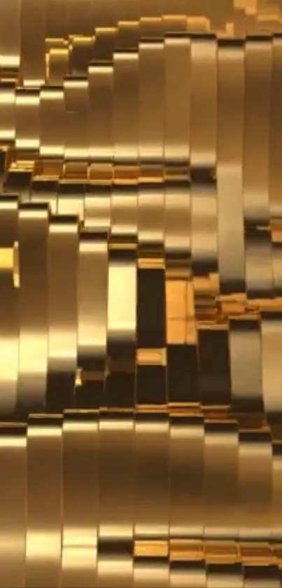 Abstract golden geometric pattern on mobile wallpaper.