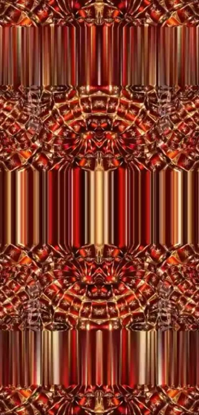 Abstract golden and red patterned wallpaper for mobile.