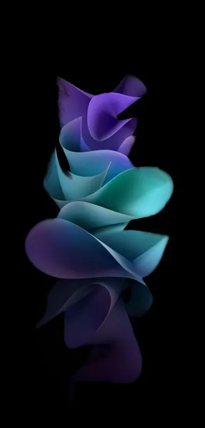 Abstract wallpaper with gradient colors on a black background.