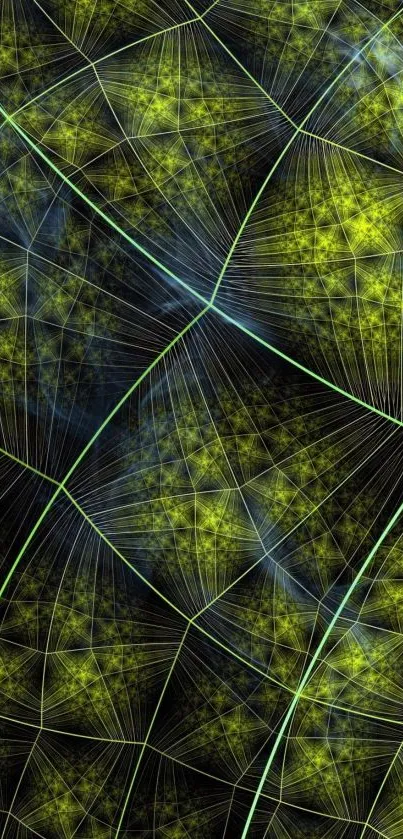 Intricate green and black fractal pattern wallpaper.