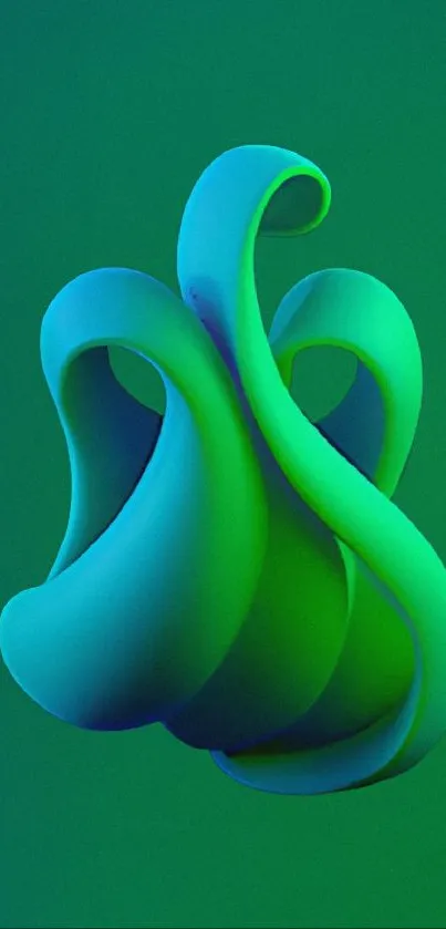 Abstract green wallpaper with fluid shapes and vibrant hues.