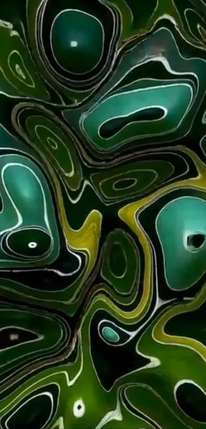 Abstract green swirl pattern mobile wallpaper.