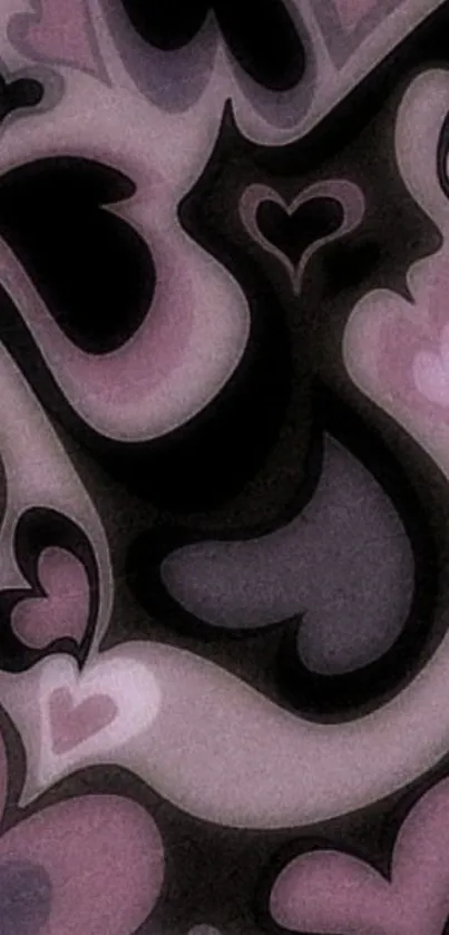 Abstract purple heart pattern on a dark background.