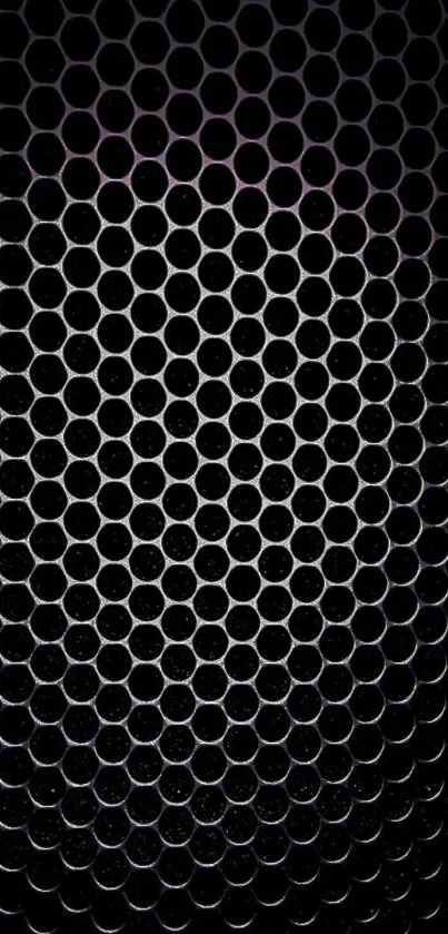 Dark hexagonal patterned mobile phone wallpaper with a sleek, modern design.