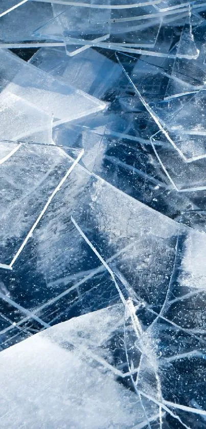 Abstract ice shards in blue tones create a mesmerizing texture.