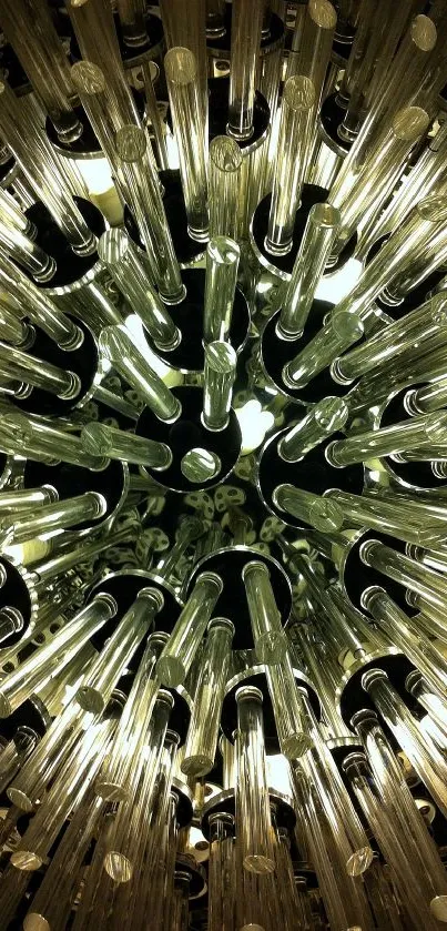 Abstract art with glowing light tubes in a captivating pattern.