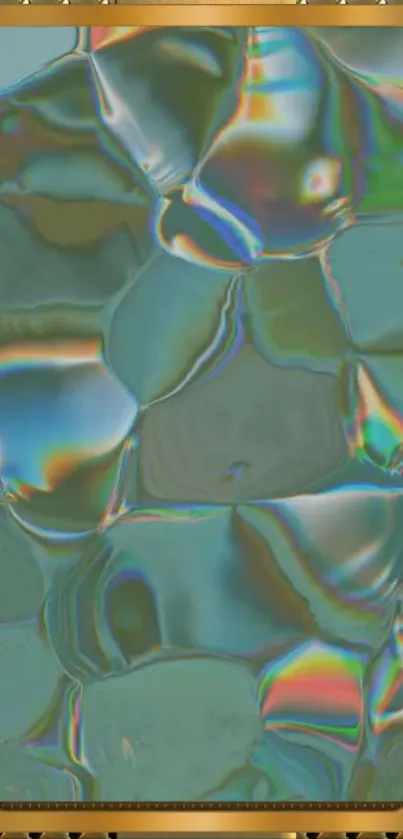 Abstract wallpaper with gold and iridescent colors