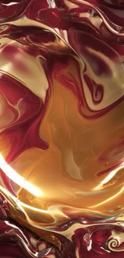 Abstract liquid gold waves wallpaper