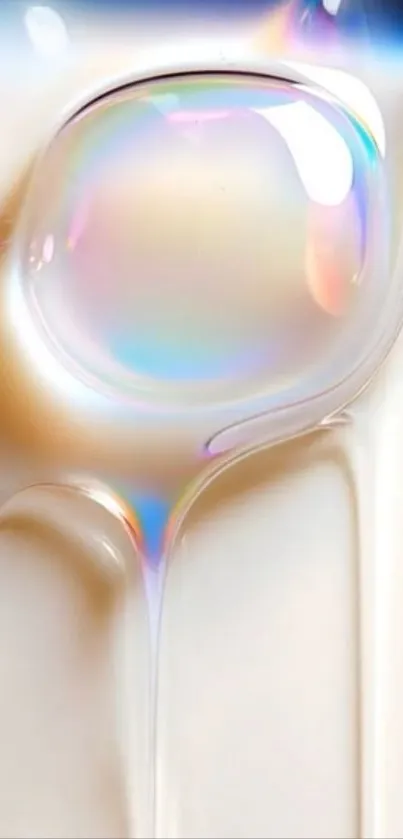 Abstract liquid light on glossy surface wallpaper.