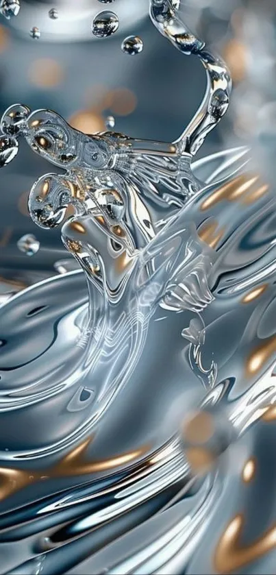 Abstract liquid metal with artistic texture